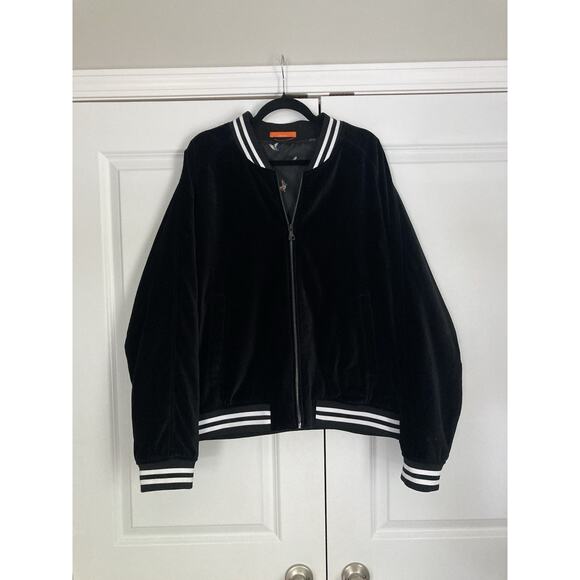 Lansky Bros Tallia Velvet Bomber Jacket Black Asian Dragon 90s Y2K Streetwear XL - Picture 2 of 9